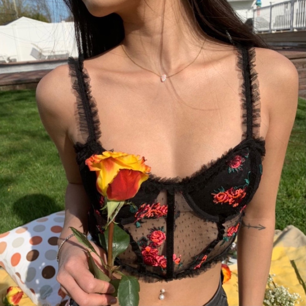 NWT For Love & Lemons Flora Rosebud Bra Bustier 🌹